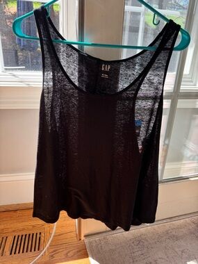 GAP Black Sheer Scoop Neck Tank Top